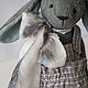 Зайка тедди в комбинезоне. Тедди Зверята. Handsewing.toys (Ирина). Ярмарка Мастеров.  Фото №6