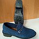 Order Mocasines de punto para hombre (algodón viscosa) - Marina de guerra. Makosh. Livemaster. . Moccasins Фото №3