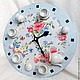 Настенные часы для кухни "Цветочный чай", Часы классические, Москва,  Фото №1