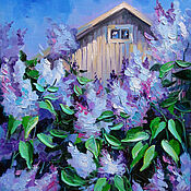 Картины и панно handmade. Livemaster - original item Oil painting Lilac at home. Handmade.