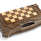 Chess backgammon carved 'Pattern' 50, Harutyunyan. Chess. H-Present more, than a gift!. My Livemaster. Фото №4