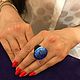 Кольцо из муранского стекла Крошки льда, синий. Кольца. I love Murano. Интернет-магазин Ярмарка Мастеров.  Фото №2