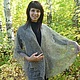 43 drape down grey, accessories, shawl,shawl. Capes. Nadegda , pukhovyy platok. My Livemaster. Фото №5