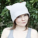 Легкая хлопковая шляпа Серый Котик. Шляпы. Woolcraft. Ярмарка Мастеров.  Фото №6