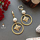 Stylish earrings with natural pearls round, Earrings, St. Petersburg,  Фото №1