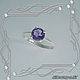 Ring 'Light style in silver - circle' with natural amethyst, Rings, St. Petersburg,  Фото №1