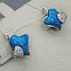 Order Silver earrings with natural turquoise 11h10mm. yakitoriya. Livemaster. . Earrings Фото №3