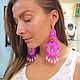 Large pink earrings fuchsia 'Pink marshmallow'. Earrings. Beaded jewelry by Mariya Klishina. Online shopping on My Livemaster.  Фото №2