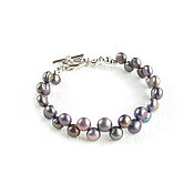 Украшения handmade. Livemaster - original item Pearl bracelet, blue pearl bracelet 