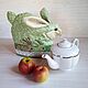  Грелка на чайник Кролики дружная семейка символ года, Чехол на чайник, Рыбинск,  Фото №1