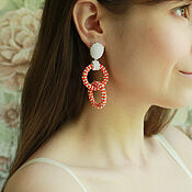 Украшения handmade. Livemaster - original item Earrings Rings: Orange. cruise collection. bead earrings. Handmade.