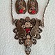 Кулон и серьги Огонь. Комплекты украшений. Anastasia Smolina Jewelry and Gifts. Интернет-магазин Ярмарка Мастеров.  Фото №2