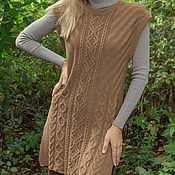 Одежда handmade. Livemaster - original item Long knitted vest with slits. Handmade.
