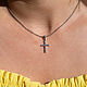 Delicate cross made of 585 white gold with natural diamonds. Cross. jewelry-market. Online shopping on My Livemaster.  Фото №2