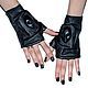 3D Fingerless gloves 'Face' from a black natural leather, Mitts, Moscow,  Фото №1