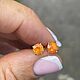 Продано! Серьги с гранатом фанта 1.7  ct. Натуральные камни. Серьги классические. Елена. Ярмарка Мастеров.  Фото №4