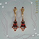 Earrings 'Stylish drop' gold 585, grenades. Earrings. MaksimJewelryStudio. Online shopping on My Livemaster.  Фото №2