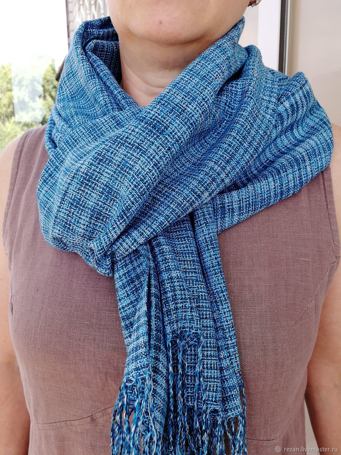 Scarves: Handmade woven scarf cotton – заказать на Ярмарке Мастеров ...