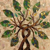 Цветочный горшок, декорированный мозаикой