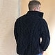 Men's black cardigan. Mens outerwear. SHAPAR - knitting clothes. Online shopping on My Livemaster.  Фото №2