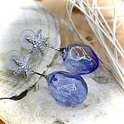 Украшения handmade. Livemaster - original item Earrings sea fantasy or crushed glass. Handmade.