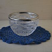 Винтаж handmade. Livemaster - original item Crystal candy bowl with a nickel-silver rim.. Handmade.