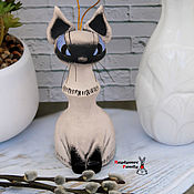 Сувениры и подарки handmade. Livemaster - original item Siamese cat, bell.. Handmade.
