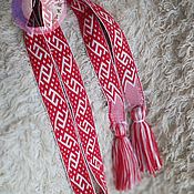 Русский стиль handmade. Livemaster - original item Lada belt white-red. Handmade.