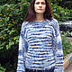 Свитер (пуловер, джемпер) вязаный голубой синий белый оверсайз, Свитеры, Тула,  Фото №1
