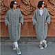Coat: Knitted Lined Coat Grey with Pink, Coats, Yerevan,  Фото №1