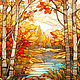 Painting Beautiful Autumn. Landscape. stained glass. buy painting artist, Pictures, St. Petersburg,  Фото №1