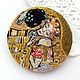 Brooch-pendant on the fragment of a painting Klimt Kiss, Brooches, Kemerovo,  Фото №1