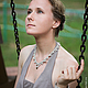 Колье "Льняное кружево" (лен, медные бусины, чешский бисер), Колье, Москва,  Фото №1