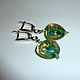 Серьги лэмпворк, серьги Lampwork, Серьги длинные, авторские серьги лэмпворк, стеклянные серьги, серьги ручной работы, серьги из стекла, авторский лэмпворк, авторский lampwork.