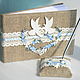 Wedding Guest Book, Rustic Guest Book, Doves, Forget-me-nots, Rustic, Books, Moscow,  Фото №1