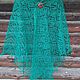 Emerald openwork knitted linen shawl bactus linen. Capes. Bright Shawls by BorchankaZL. Online shopping on My Livemaster.  Фото №2