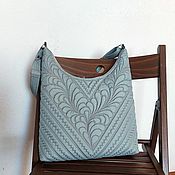 Сумки и аксессуары handmade. Livemaster - original item Hobo bag, quilted mint grey bag. Handmade.