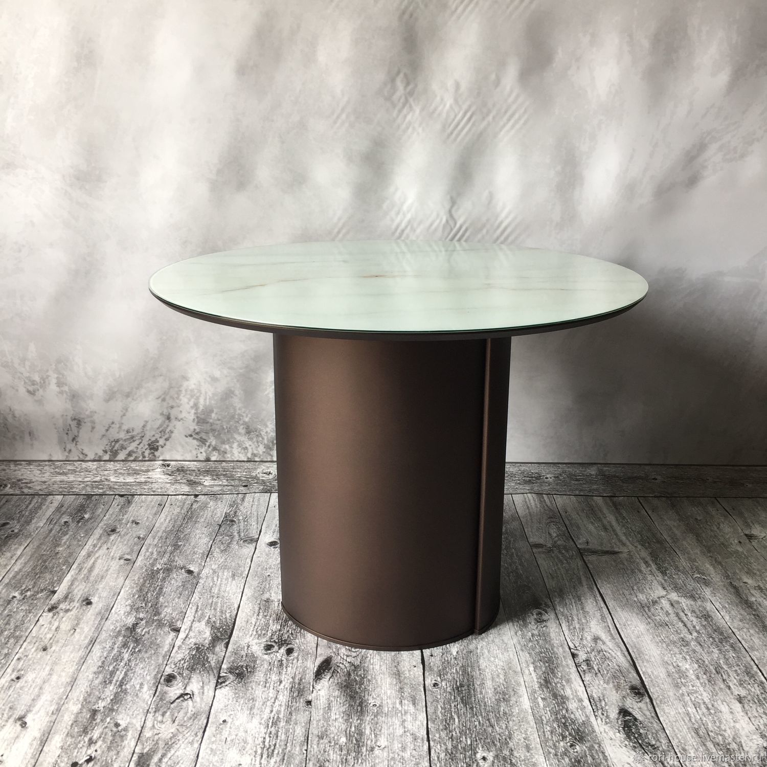 Обеденный стол круглый черный 80 см calgary