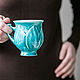 Turquoise flower. Cup handmade ceramics. Mugs and cups. JaneCeramics. My Livemaster. Фото №5
