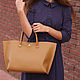 Women's leather bag mustard-sand, Classic Bag, Moscow,  Фото №1