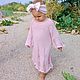 Заказать Розовые платья для мамы и дочки family look. Просто связано руками. Ярмарка Мастеров. . Платья Фото №3