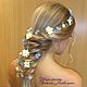 Guirnalda de pelo largo Margaritas y nomeolvides. Un adorno para el pelo, Headband, Vladivostok,  Фото №1