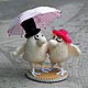 Hat birds and umbrella can be of different colors at will and negotiated with the master. The color of the umbrella when ordering depends on the presence of the ribbon of the master.