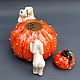 Order Teapot 'Pumpkin and rabbits'. Mila. Livemaster. . Teapots & Kettles Фото №3