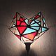 Stained glass lamp (sconce) ' Heart», Sconce, Magnitogorsk,  Фото №1