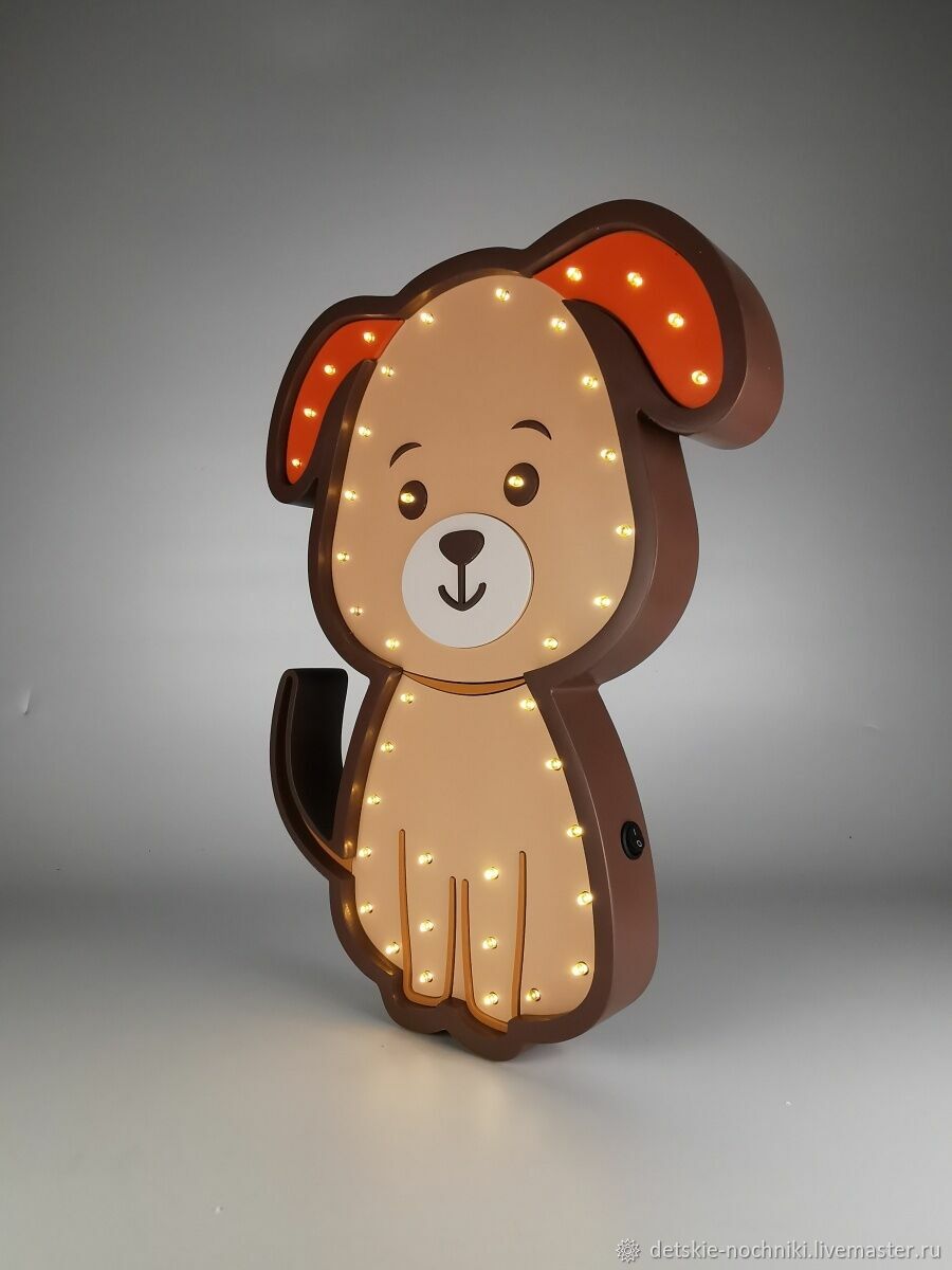Детский светодиодный ночник из дерева " Щенок " – купить на Ярмарке ...