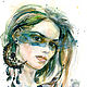 watercolor Portrait by the author, Pictures, Moscow,  Фото №1