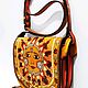 Кожаная сумка "Солнышко" Русские узоры. Классическая сумка. Лариса (narrabags). Ярмарка Мастеров.  Фото №5