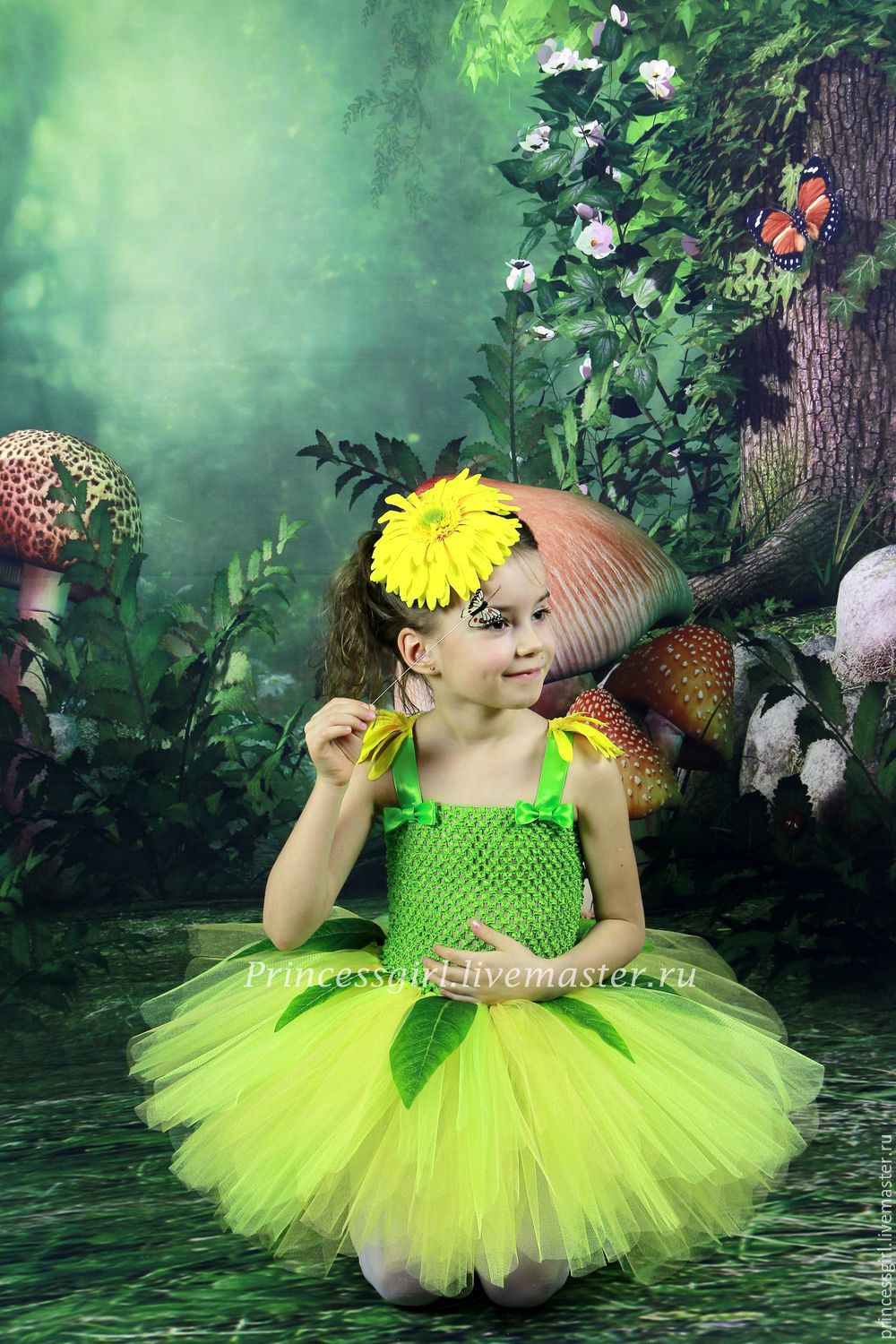 Flower costume for girls ( bright yellow) – купить на Ярмарке Мастеров ...