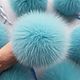 POM-poms: Arctic Fox turquoise. Pompons. beanie hand made for your favorite. Online shopping on My Livemaster.  Фото №2